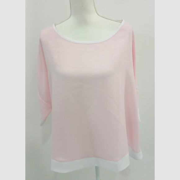 Gretchen Scott Design Pink And White Tunic Top Size M/L - Picture 1 of 6